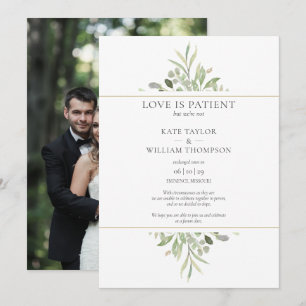 Liebe ist geduldig Hochzeitsanzeige für eine heiml Einladung