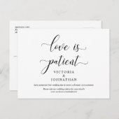 Liebe ist geduldig, Hochzeitsfeier Ändern Sie das Postkarte (Vorne/Hinten)