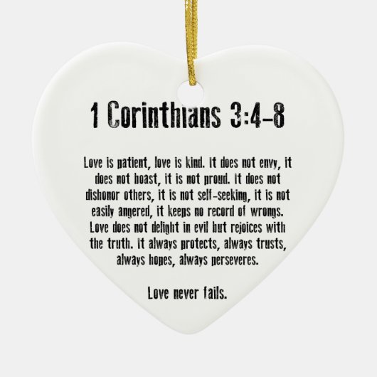 Liebe ist geduldig keramik ornament (Vorne)