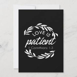 Liebe ist geduldig Korinther Schrift Minimal Desi Feiertagskarte