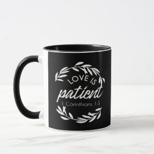 Liebe ist geduldig Korinther Schrift Minimal Desi Tasse