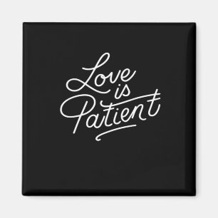 Liebe ist geduldig Korinther Schriftzug-Typografie Magnet