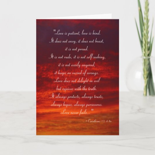 Liebe ist geduldig, Liebe ist freundlich Karte (Vorderseite)