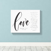 Liebe ist geduldig, Liebe ist freundlich, moderne  Leinwanddruck (Insitu (Holzboden))