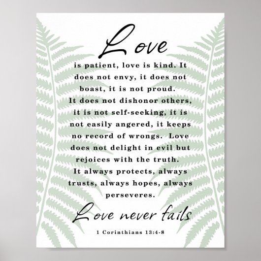 Liebe ist geduldig, Liebe ist freundlich Poster (Vorne)