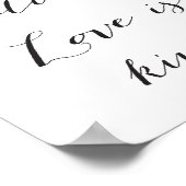 Liebe ist geduldig, Liebe ist freundlich - schwarz Poster (Ecke)