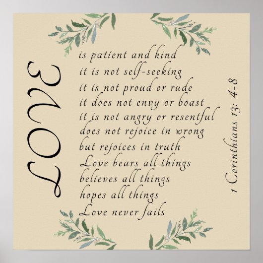 Liebe ist geduldig, Liebe ist freundliches Poster (Vorne)