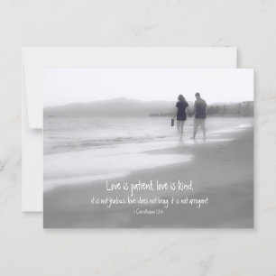 Liebe ist geduldig Liebe ist gütig Cor 13:4 Bibelv Postkarte