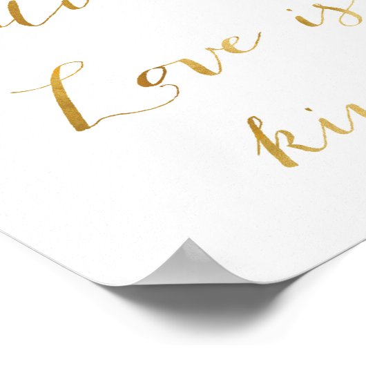 Liebe ist geduldig, Liebe ist gütig - Gold Poster (Ecke)