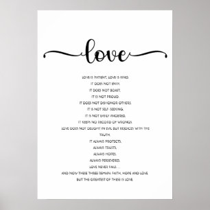Liebe ist geduldig, Liebe ist nett, Liebe, Bibelve Poster