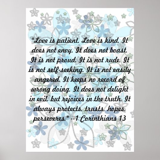 Liebe ist geduldig. Liebe ist nett. ... Poster (Vorne)