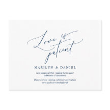 Liebe ist geduldig, Navy Blue, Einladung verschobe