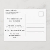 Liebe ist geduldig | New Date Modern Script Foto Ankündigungspostkarte (Rückseite)