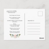 Liebe ist geduldig rosa Blume Hochzeit verschoben Postkarte (Rückseite)