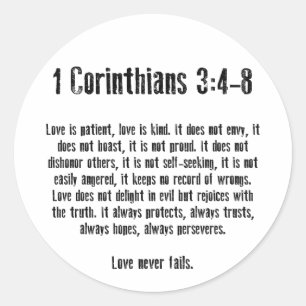 Liebe ist geduldig runder aufkleber