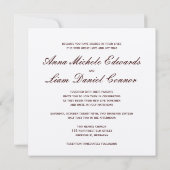 Liebe ist geduldig.. Schokoladensekt-Skript Herz Einladung (Rückseite)