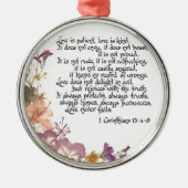 Liebe ist geduldig silbernes ornament (Vorne)