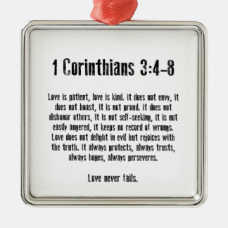 Liebe ist geduldig silbernes ornament