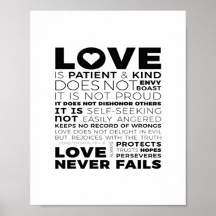 Liebe ist geduldig und freundlich, sie beneidet ni poster