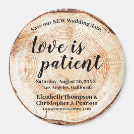 Liebe ist geduldig Wood Cut Rettete unser neues Da Magnet