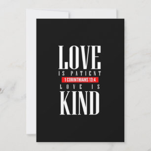 Liebe ist geduldig Zeitloser inspirierender Stil Feiertagskarte