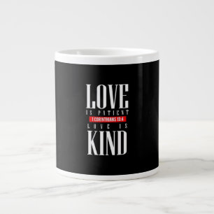 Liebe ist geduldig Zeitloser inspirierender Stil  Jumbo-Tasse