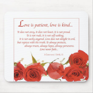 Liebe ist Geduldige Rote Rose Mousepad