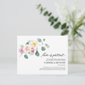 Liebe ist geduldiger Eukalyptus-Hochzeitstag Postkarte (Stehend Vorderseite)