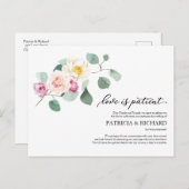 Liebe ist geduldiger Eukalyptus-Hochzeitstag Postkarte (Vorne/Hinten)