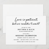 Liebe ist geduldiger Hochzeitsankündigung Empfang Einladung (Vorne/Hinten)