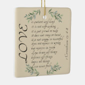 Liebe ist geduldiger Weihnachtsbaumschmuck Keramikornament (Rechts)