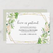 Liebe ist geduldiges Grün Hochzeitstag Einladung (Vorne/Hinten)