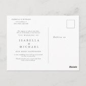 Liebe ist geduldiges Grün Hochzeitsverschoben Postkarte (Rückseite)