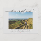 Liebe ist geduldiges Hochzeitsaufschub Grau Postkarte (Vorderseite)