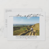 Liebe ist geduldiges Hochzeitsaufschub Grau Postkarte (Vorne/Hinten)