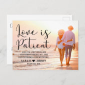 Liebe ist geduldiges modernes Schwarzes Script-Fot Postkarte (Vorne/Hinten)