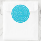 Liebe ist geduldiges Round Wedding Sticker Aqua (Tasche)