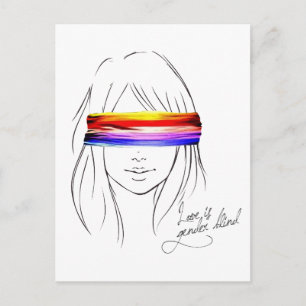 Liebe ist geschlechtsspezifisch Blind Postkarte