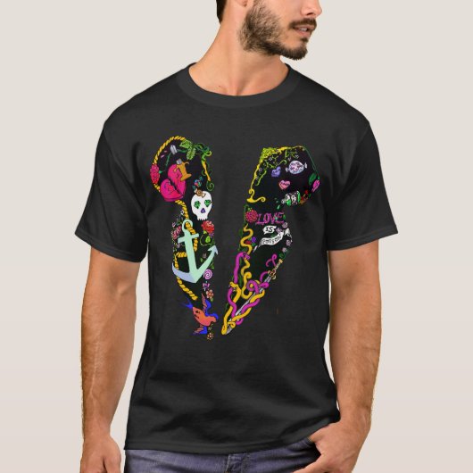 Liebe ist Gift Tattoo Tux Graphic T - Shirt (Vorderseite)