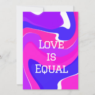 Liebe ist gleich stolz Monat Juni LGBTQ blau lila Einladung