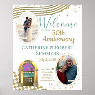 Liebe ist goldenes 50-jähriges Jubiläum Willkommen Poster