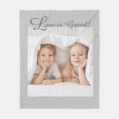 Liebe ist Grand! Grandkids-Foto Fleecedecke (Vorderseite)