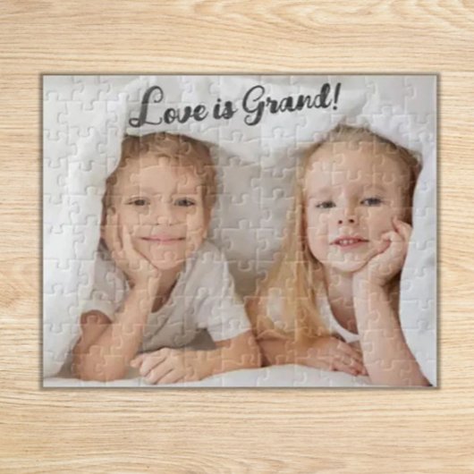 Liebe ist Grand! Grandkids-Foto Puzzle