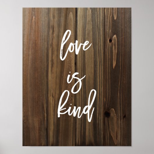 Liebe ist gütig auf Imitat Wood | Poster (Vorne)