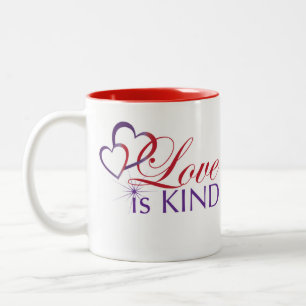 Liebe ist gütige Tasse - Zwei Töne rot