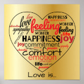 Liebe ist herzförmige Word Cloud Repeat Typografie Poster (Vorne)