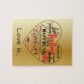 Liebe ist herzförmige Word Cloud Repeat Typografie Puzzle (Horizontal)