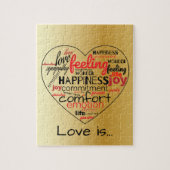 Liebe ist herzförmige Word Cloud Repeat Typografie Puzzle (Vertikal)