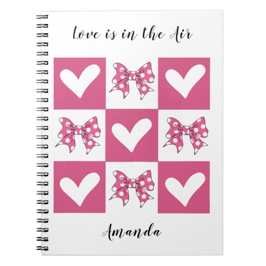 Liebe ist im "Air Block Bow Heart Style" Notizblock (Vorderseite)