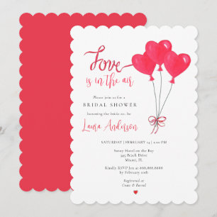 Liebe ist im Air Heart Balloons Brautparty Einladung